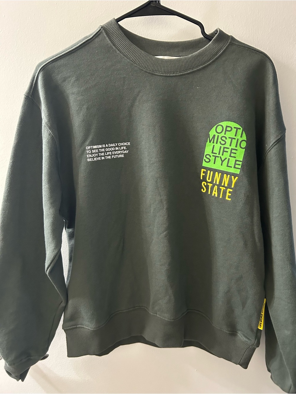 Funny State  Crewneck Sweatshirt - Olive Green
